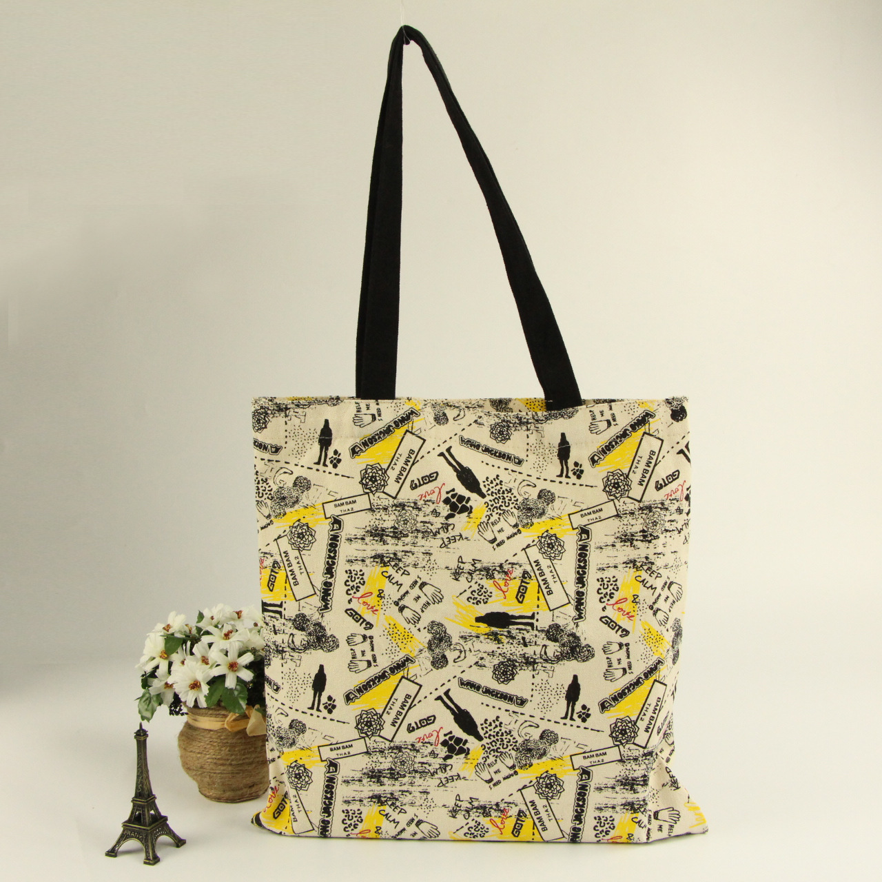 直销彩印白色手提棉布袋 手提帆布袋高档单肩印logo 欢迎咨询