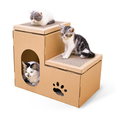 Deku diy cat supplies corrugated cat house double-story house cat scratching board cat claw grinding toy cat nest