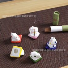 文创 ZAKKA日式杂货 陶瓷多色坐垫猫线香架 香插摆件家居陶瓷