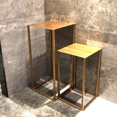 [factory]wholesale Simplicity Small apartment sofa Paint Side table modern a living room indoor golden Flower trellis combination