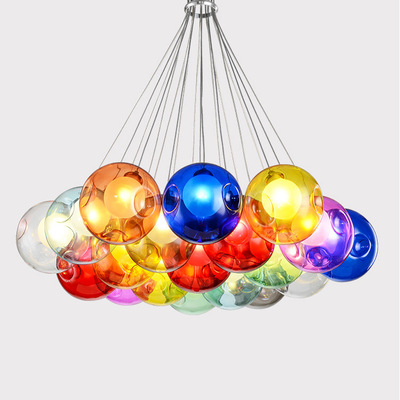 Modern dining Chandelier Children's room lights Stained Glass Ball lights Creative Restaurant Living room chandelier