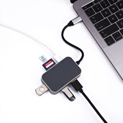 TYPE-C 6口多功能集线器;type c hub;usb分线器;hub 集线器|ms