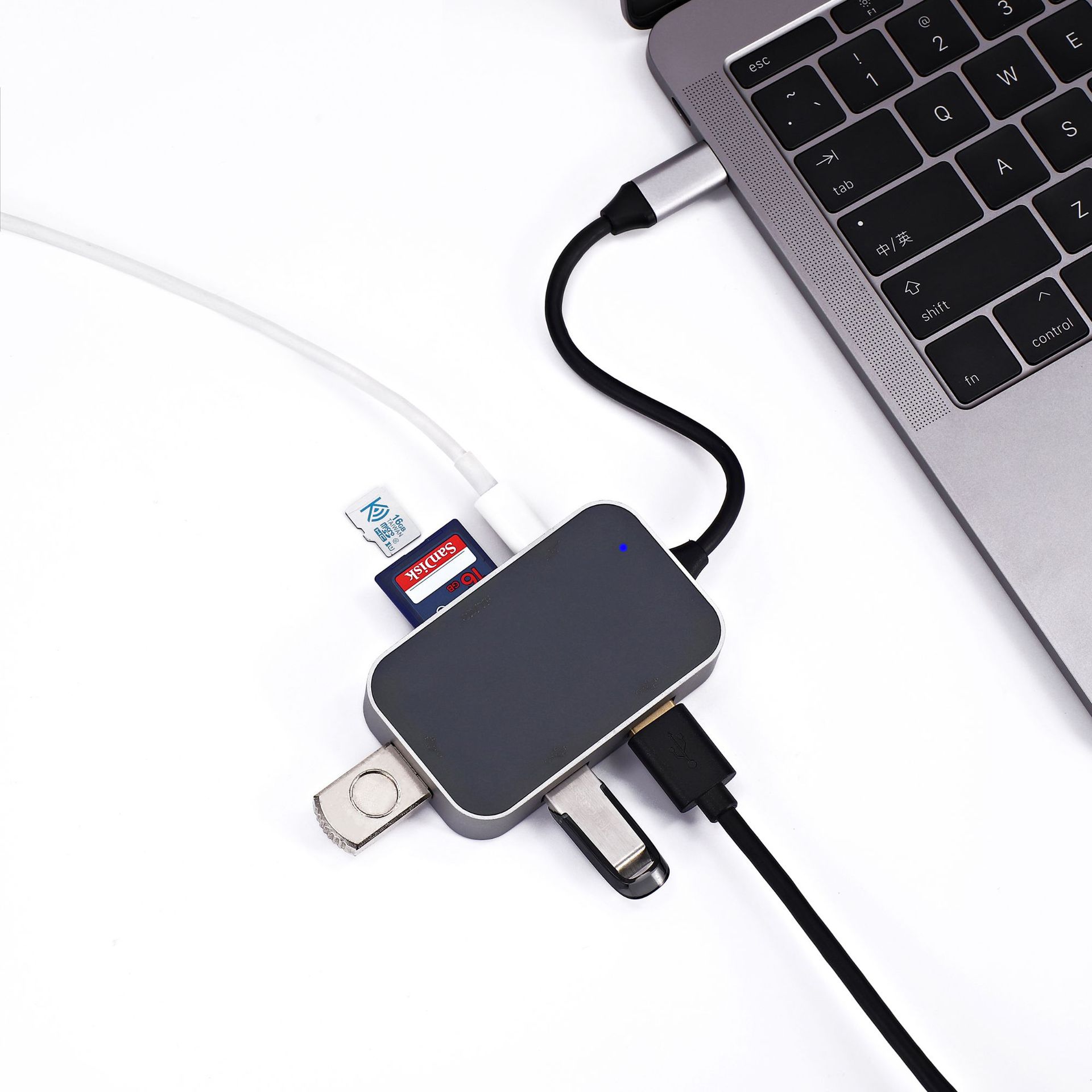 TYPE-C 6口多功能集线器;type c hub;usb分线器;hub 集线器|ms