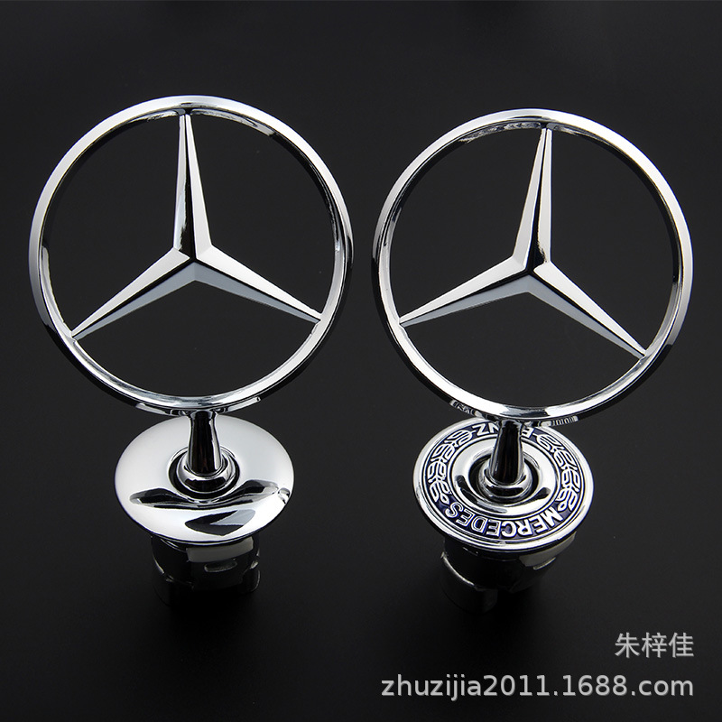 适用于奔驰机盖立标  W210/220车头盖立标 W221金属改装标