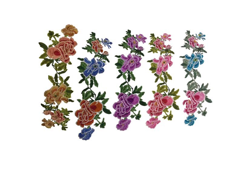 民族风 大号牡丹花蕾丝牛仔朵花服旗袍服饰刺绣布贴补丁贴缝制DIY