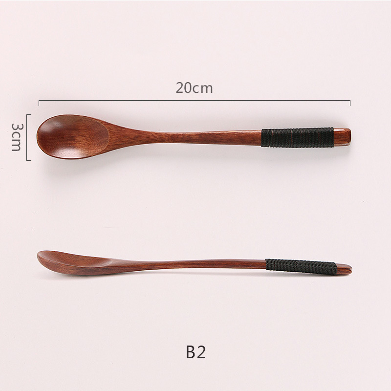 B2 올드페인트 나무숟가락 블랙라인 (19*2.5cm)