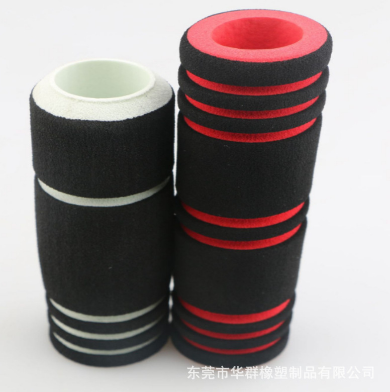 厂家直销黑红磨砂泡棉手把套哑铃杆子NBR手把套 橡胶海绵管