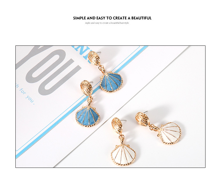 1 Pair Simple Style Shell Plating Alloy Drop Earrings display picture 1