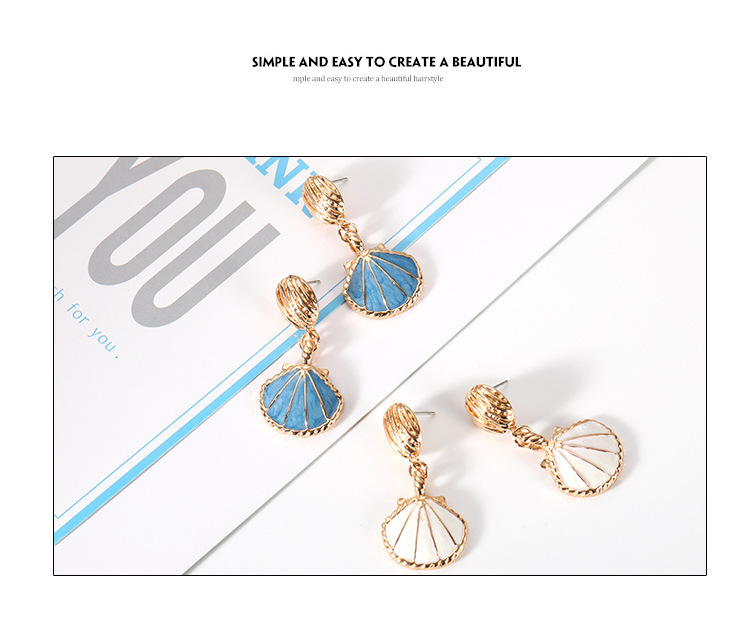 16g Weight 1 Pair Simple Style Shell Plating Alloy Drop Earrings
