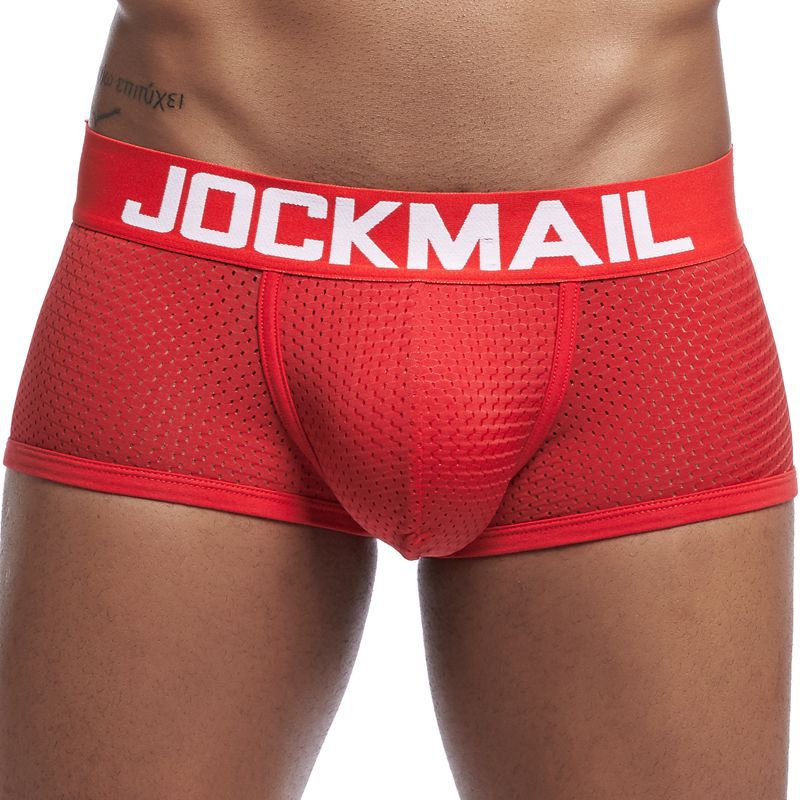 Pantalones cortos de boxeador juvenil transpirable de seda de hielo marca de moda JOCKMAIL malla de ropa interior de secado rápido para hombre