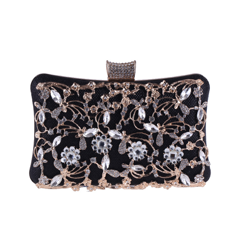 Hand Bag Female Banquet Bag Openwork Diamond Evening Dinner Bag Red Carpet Clutch display picture 1