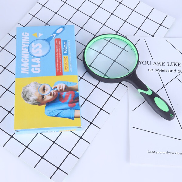 Rubber two-color multicoloured glass magnifying glass