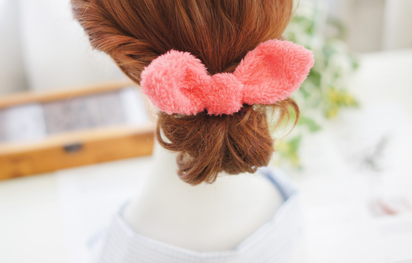 Plush Rabbit Ears Hair Ring Hair Rope Cute Korean Version Furry Head Rope display picture 3