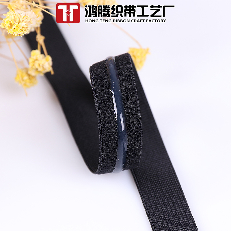 1.0cm锦纶防滑带黑白色低温上色 柔软亲肤透气箱包服饰厂家直销