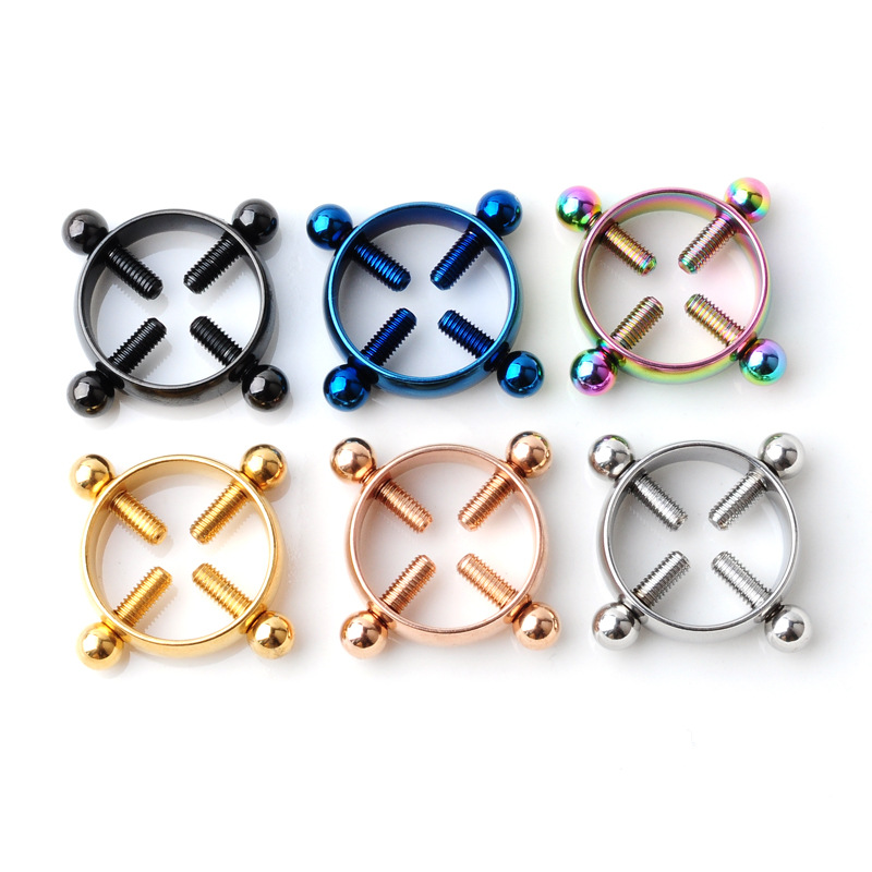 adjustable stainless steel piercing jewelry electroplating clip wholesale