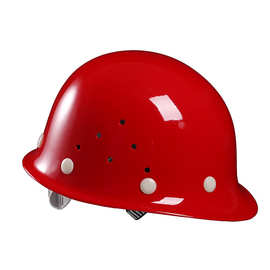 现货供应玻璃钢安全帽 国标增强款 透气绝缘工矿工地头盔可印字