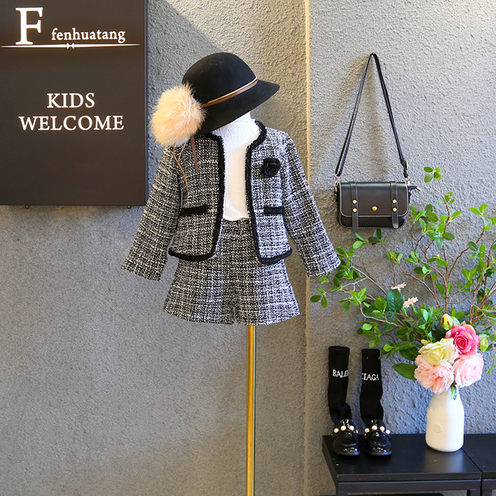 Novi dječji dvodijelni korejski mali mirisni kaput za djevojčice za proljeće i jesen 2022._voghion.com