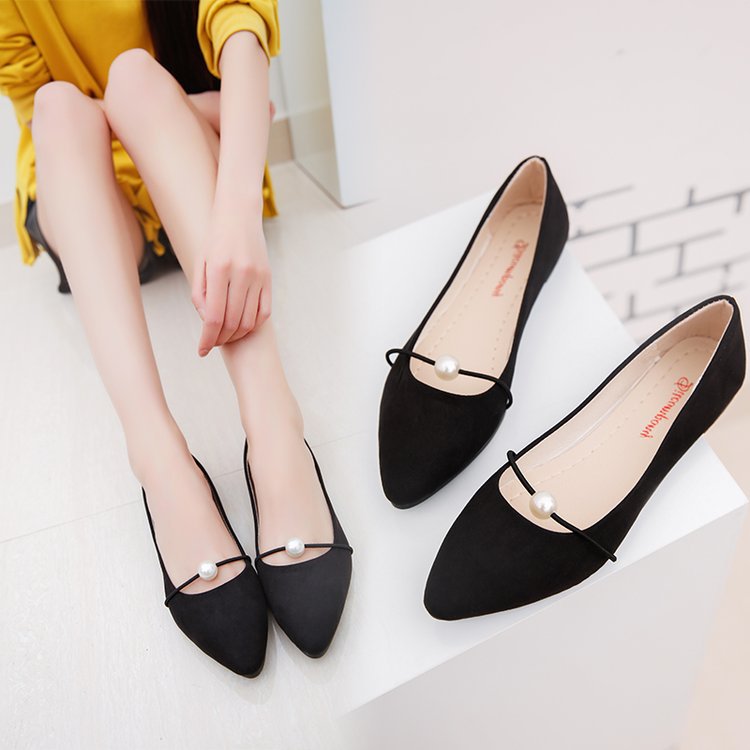 2019 summer new pattern Set foot Low Nubuck leather Single shoes Women's Shoes Korean Edition Casual shoes Student shoes Flat shoes