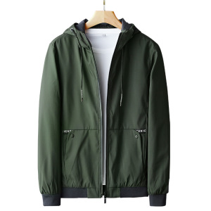 Spring and autumn thin men’s hooded embroidered jacket casual versatile trend jacket man