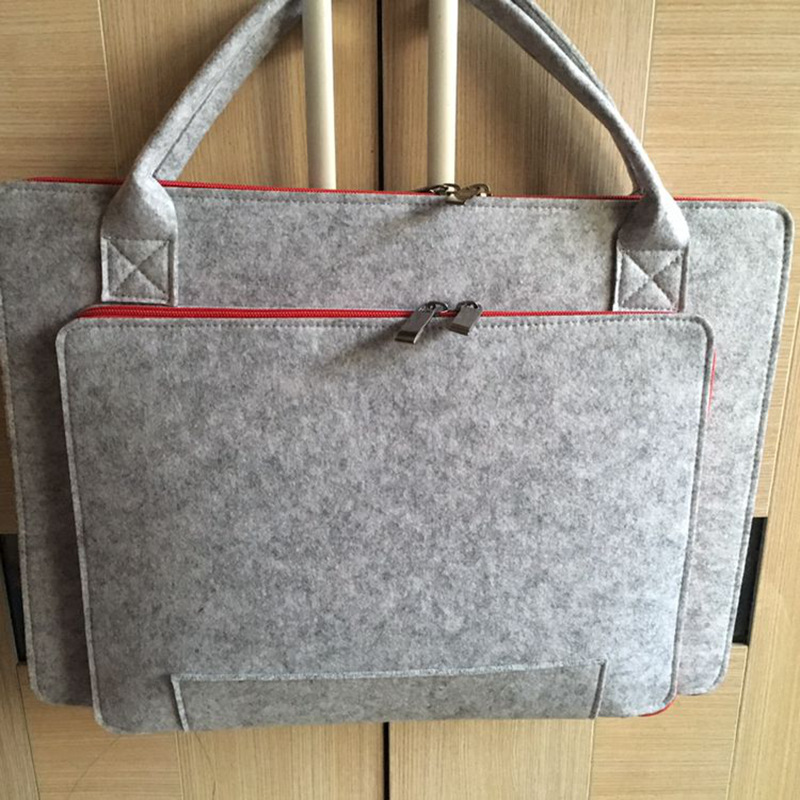 毛毡包 防水耐磨收纳毛毡电脑包 厂家定制毛毡布收纳包手提包