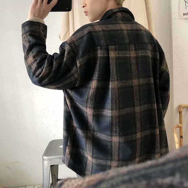 Plaid Design Shirt Jacket