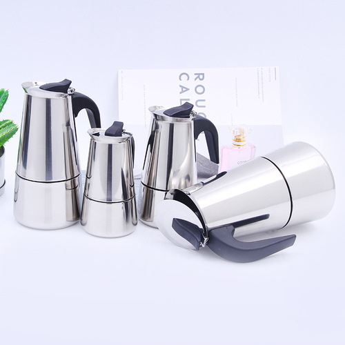 Manufacturer sends stainless steel coffee pot/household coffee making machine coffee utensils big belly swollen moka pot