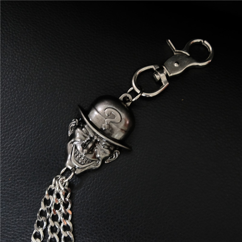 Personalisierter Hut mit Smiley-Gesicht und Fragezeichen, Metallhose, selbstkreierte trendige Hip-Hop-Punk-Hüftkette für Herren_voghion.com