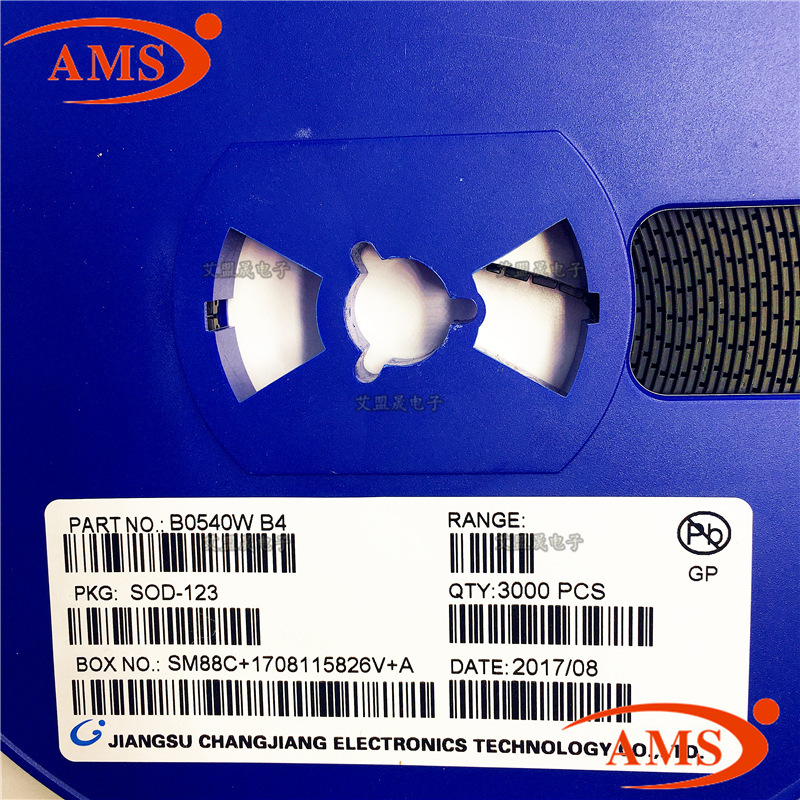 B0540W 丝印:B4 SOD-123 CJ/长电 贴片二极肖特基管 全新现货