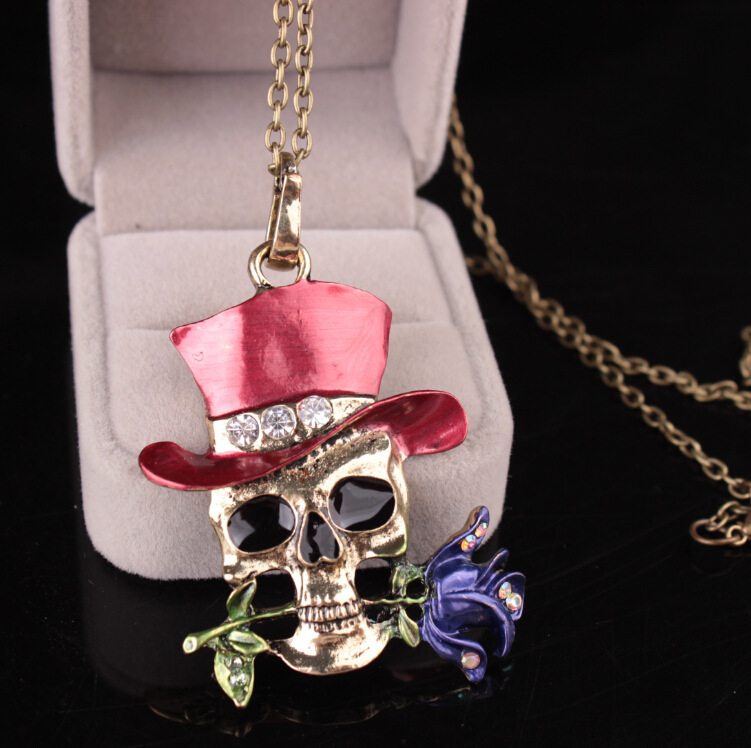 Punk Skull Alloy Women's Men's Pendant Necklace display picture 7