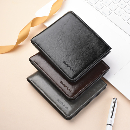 DEABOLAR new men's wallet short vertical style men's zipper wallet multi-functional coin purse cross-border hot sale