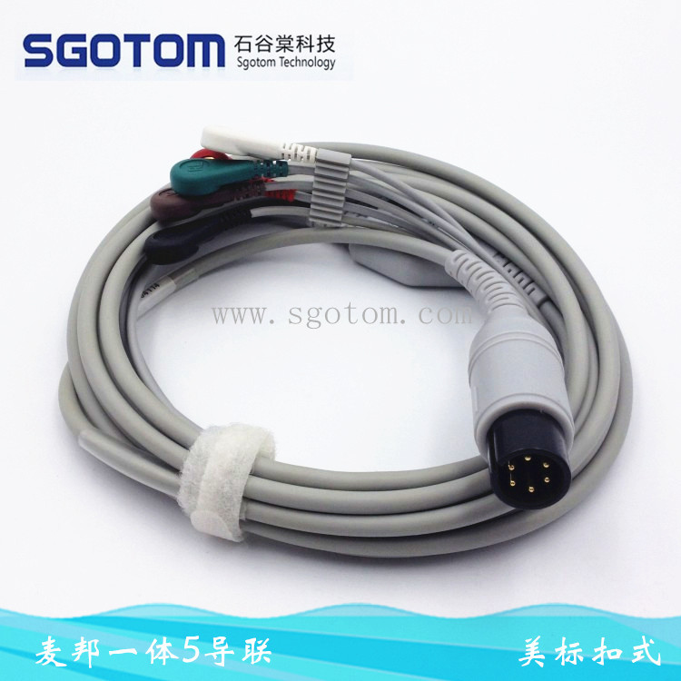 适用北京麦邦 西润CD2000 MB526T12一体5导联美标扣式 6针