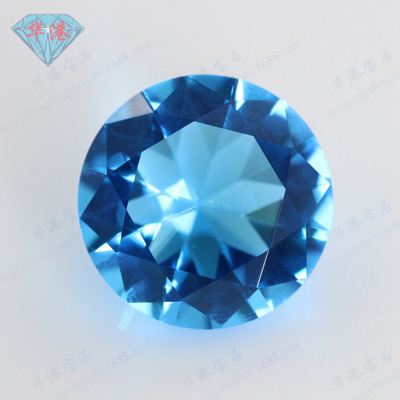 Blue glass sapphire gemstone for ring