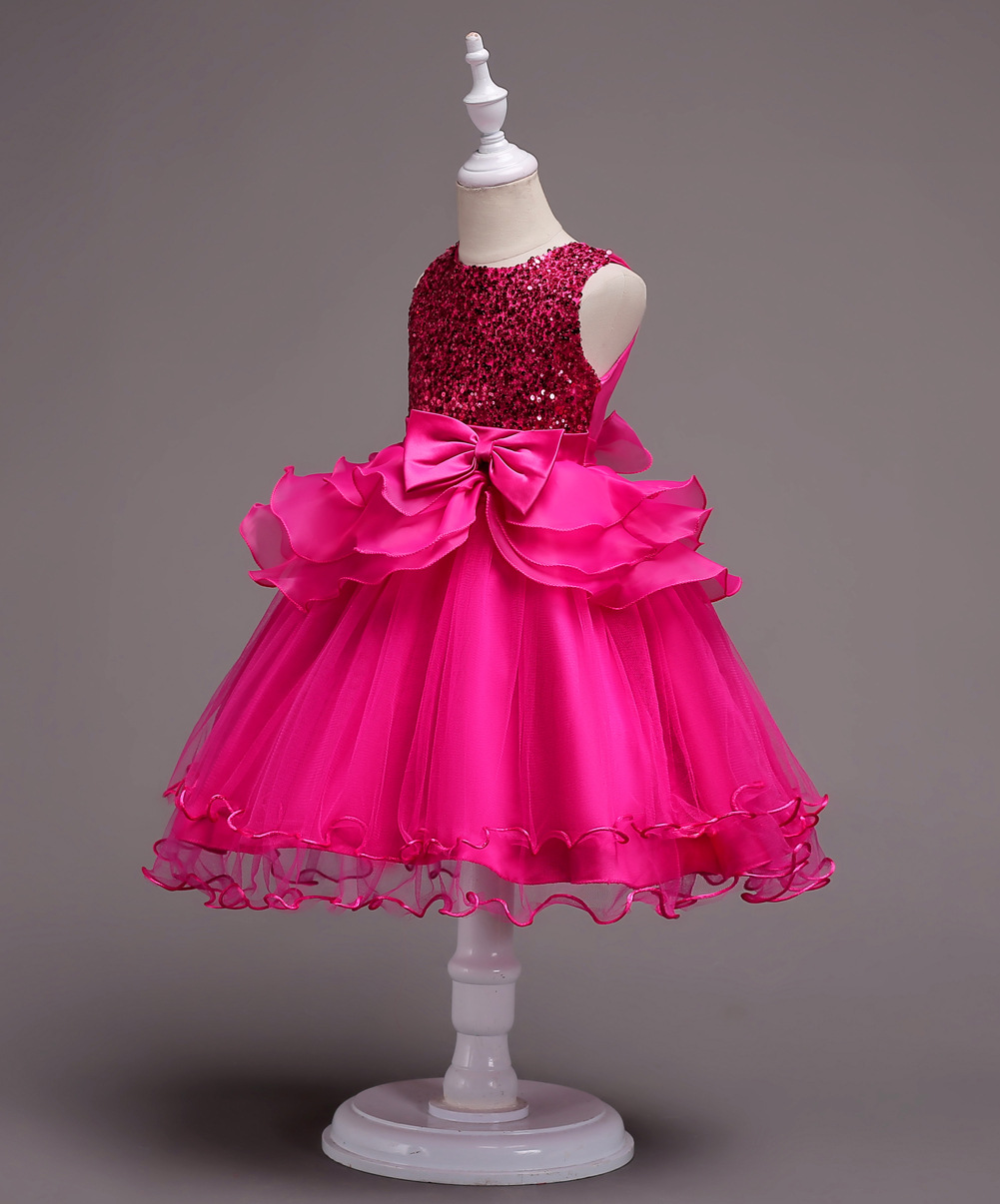 Robe De Mariage De Commerce Extérieur Style Populaire Enfants Filles Paillettes Princesse Pettiskirt Enfants De Maille Robe display picture 8