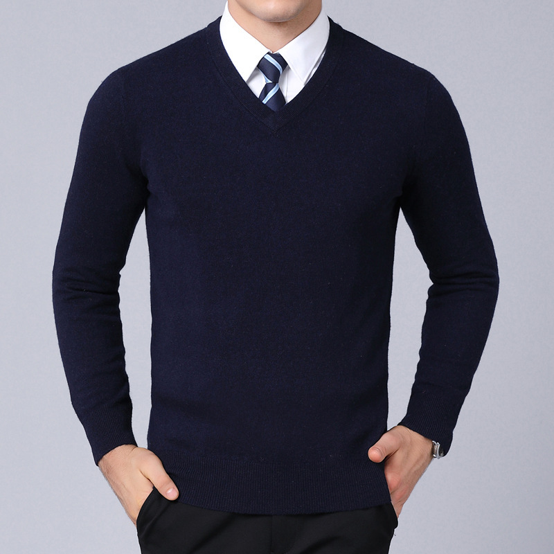 demi-season woolen solid color knitted sweater