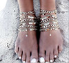 Ankle bracelet, summer retro nail sequins with tassels, European style, punk style