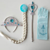 Gloves for princess, magic wand with pigtail, set, “Frozen”, princess Elsa, 4 piece set