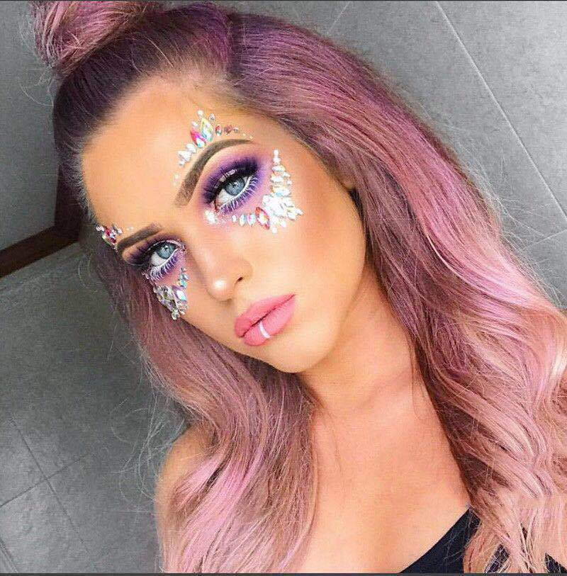 Resin Material Halloween Makeup Eyebrow Center Ins Style Face Drill Stickers Tattoo Stickers