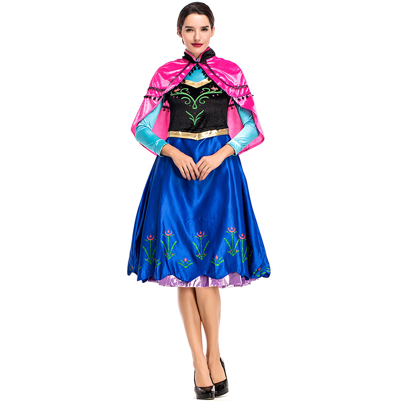  halloween Cosplay fairy tale princess Anna ice snow princess dress costume nihaostyles wholesale halloween costumes NSPIS81922