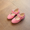 Spring autumn children's footwear, women's small princess costume teenage, for girls, Korean style, soft sole, flowered