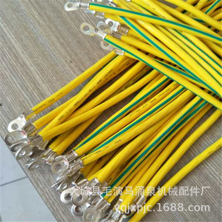 现货直销电源10平方30CM黄绿色接地线法兰接地线管道接地线