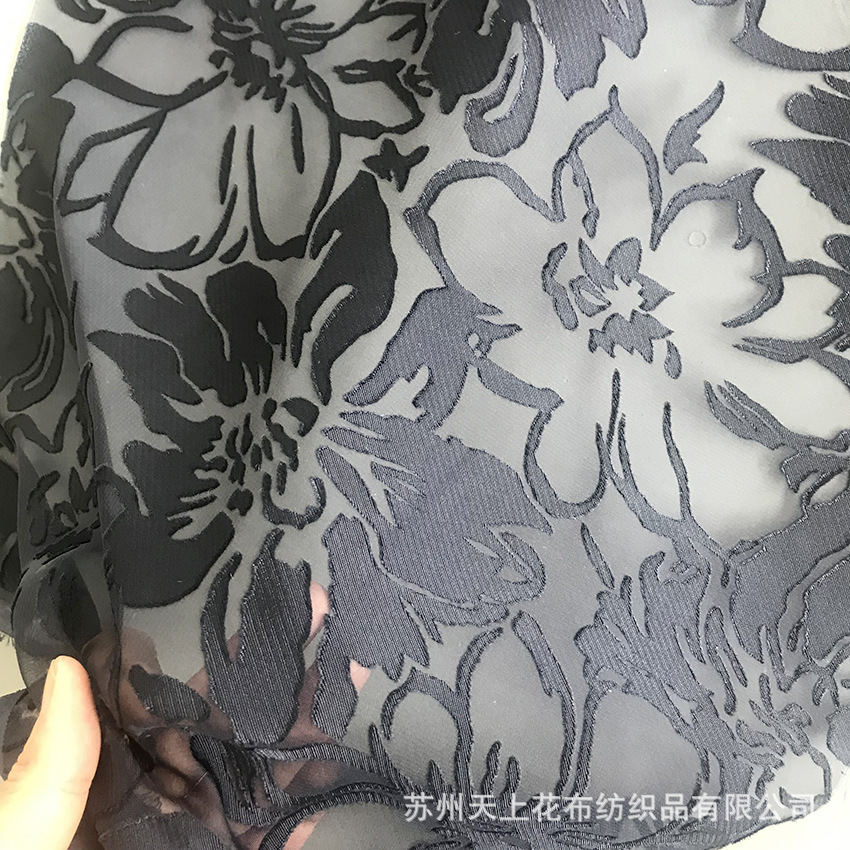 长期供乔其绒真丝烂花绒国外流行花卉涡形巴洛克图形锦绒烧花布料-阿里巴巴