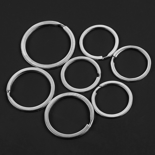 Key ring key ring metal key round buckle diameter 152025303540mm aperture flat ring wholesale dropshipping