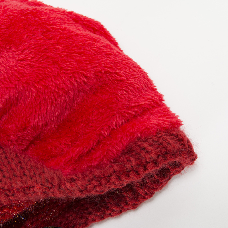 Autunno e inverno edizione coreana nuovo cappello Bailey in lana legato con lingua d'anatra in caldo velluto lavorato a maglia da donna_voghion.com