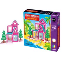 磁力片玩具儿童自装拼装趣味百变磁力片积木小屋38pcs