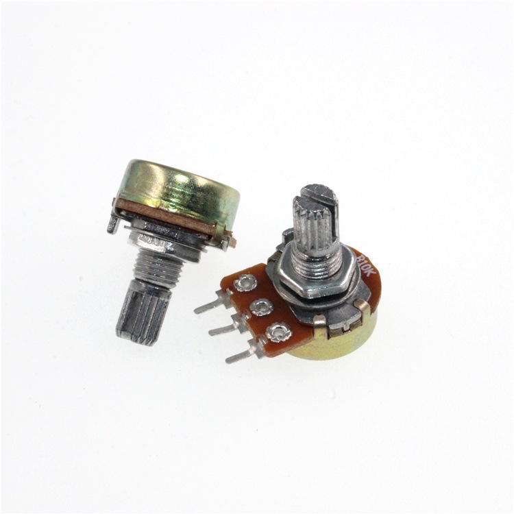 WH148 single-joint potentiometer handle length 15MM 3-leg B20K audio amplifier volume adjustable resistance short handle