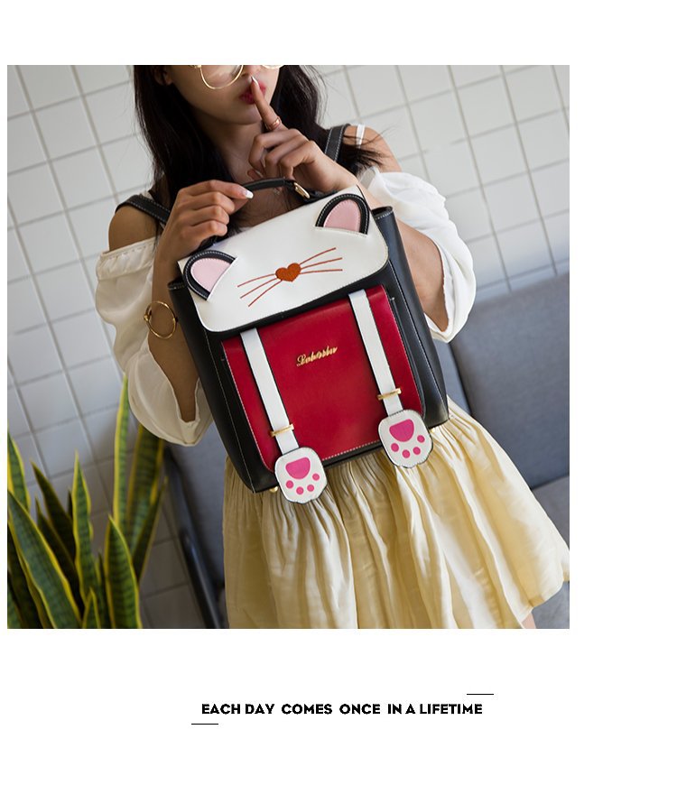 Cute Three-dimensional Cat Backpack Cartoon Animal Student Handbag Female Bag display picture 39