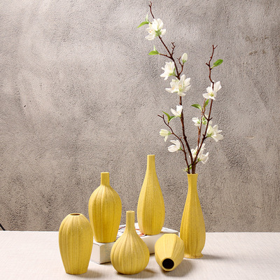 花瓶陶瓷现代简约客厅时尚小摆件家居装饰品陶瓷干花花器花瓶花艺|ms