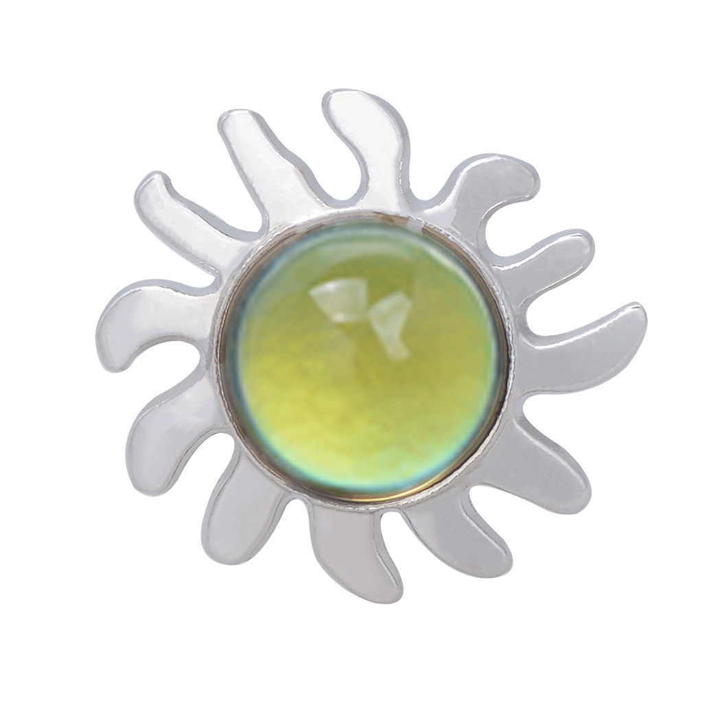 Retro Fashion Sun Ray Gemstone Temperature-sensing Opening Ring display picture 7