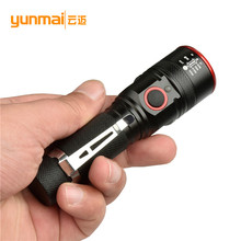 跨境專供 XML T6強光遠射手電筒 帶筆夾可充電帶指示照明手電筒