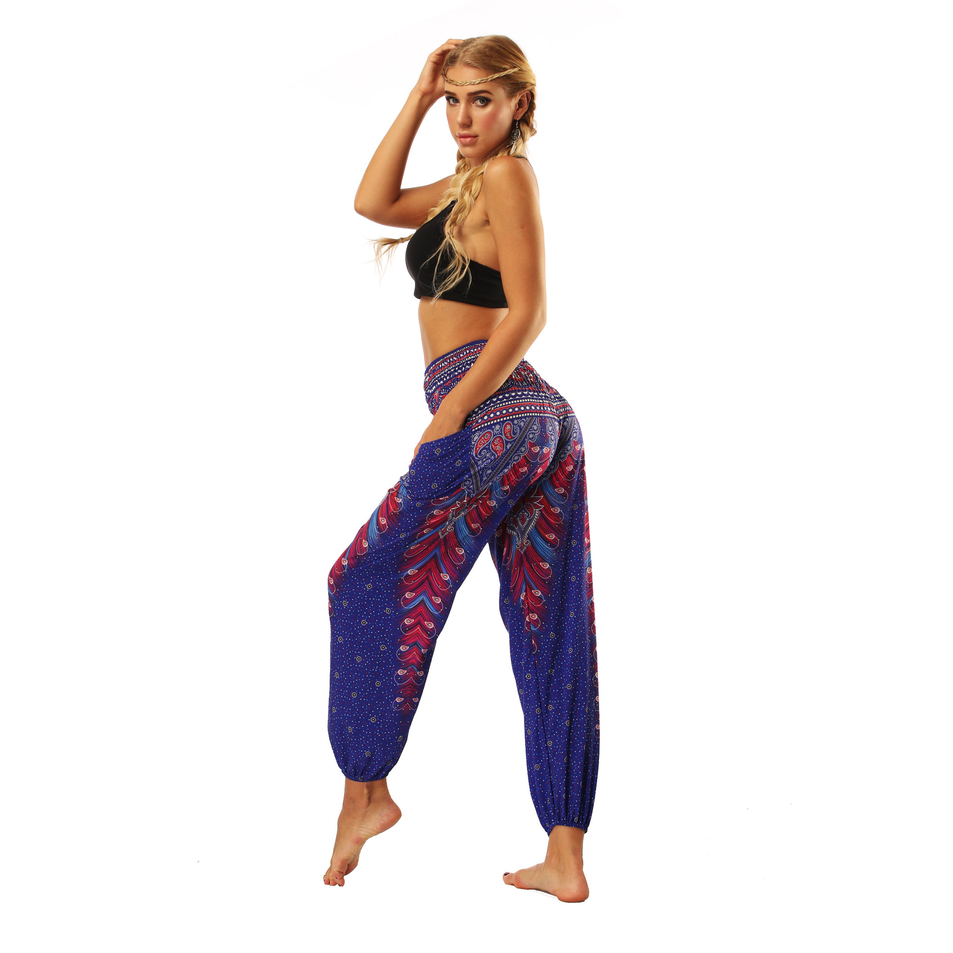 Hot Digital Printing Seaside Loose Belly Dance Ethnic Casual Pants - Pants - Uniqistic.com